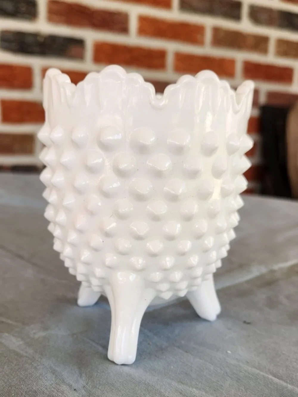 Vintage Fenton Milk Glass Footed Vase